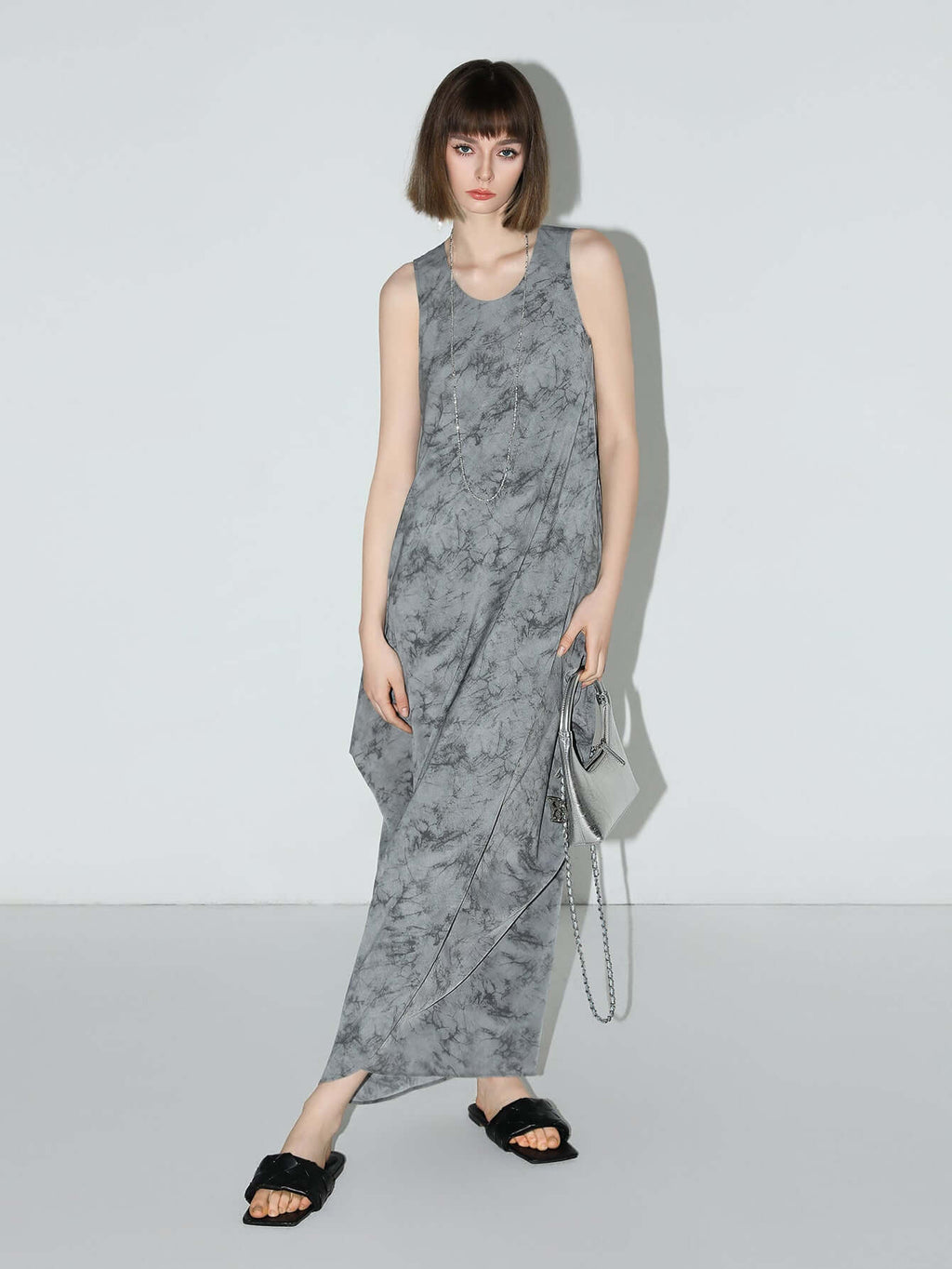 Serene Zen Tie-Dye Print Tank Dress