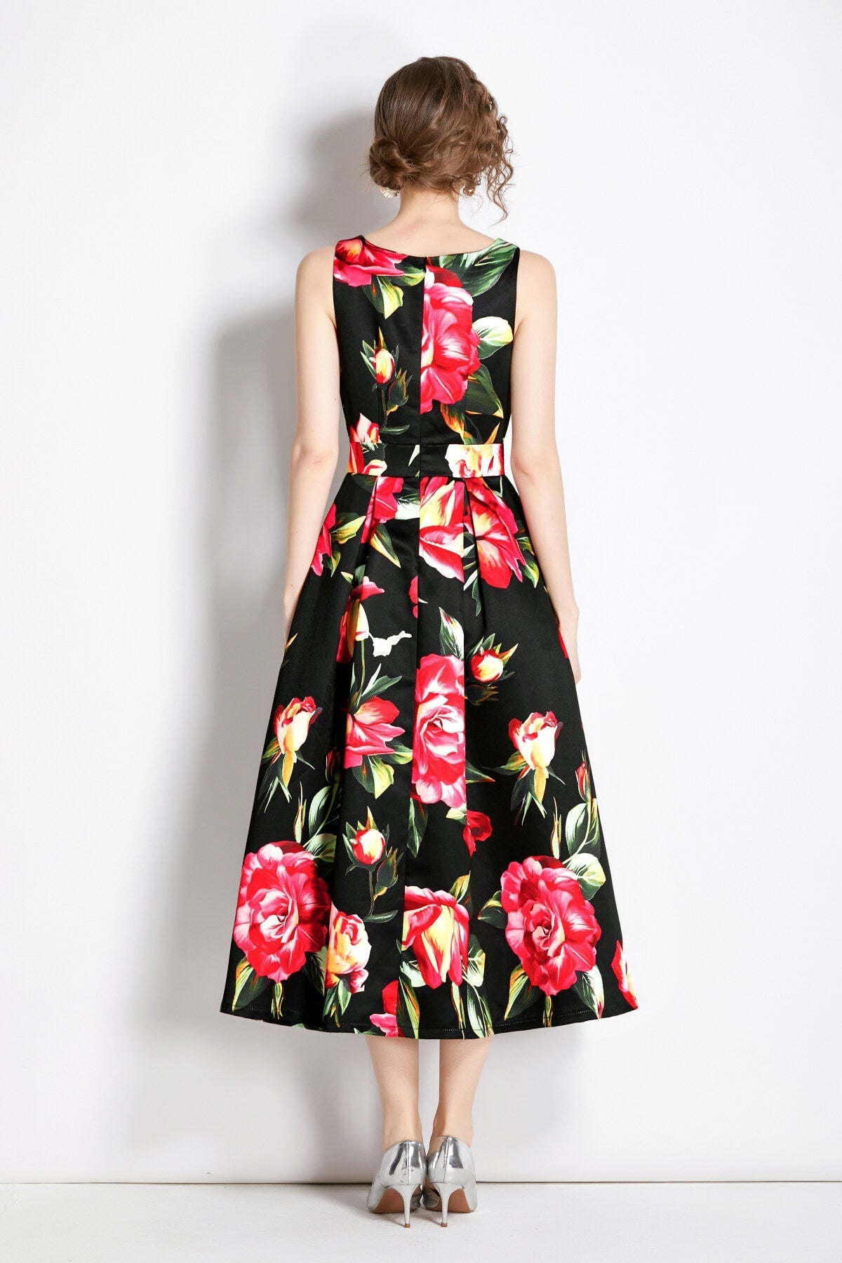 Sleeveless Structured Tailoring High Waisted Dress