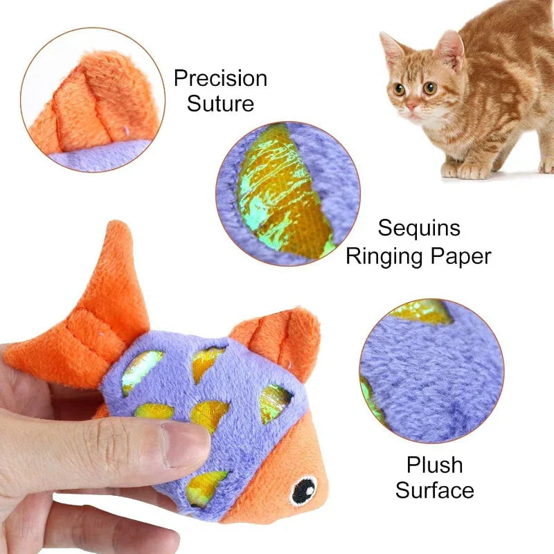 Small Plush PP Cotton Cat Fish Toys
