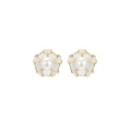 Snowy Camellia White Earrings-0