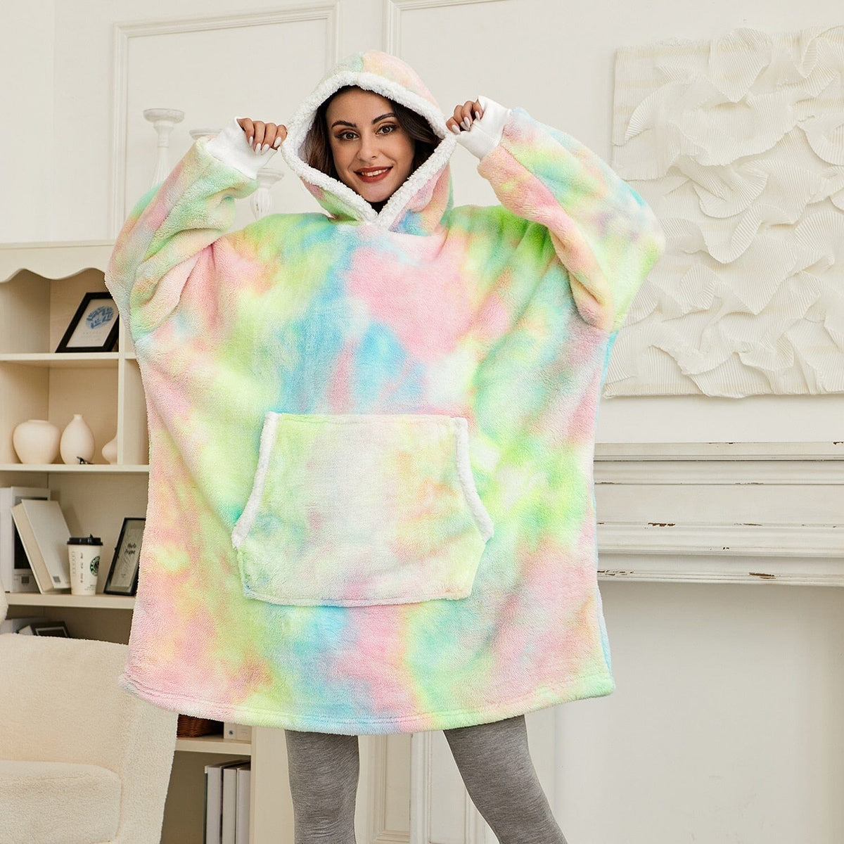 Snugglie - Oversized Filt Hoodie - För Mysiga och Värmande Stunder!