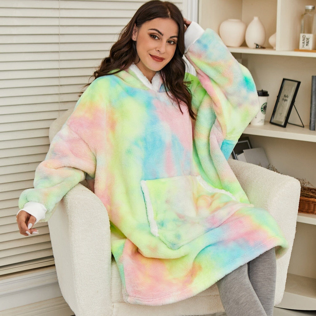 Snugglie - Oversized Filt Hoodie - För Mysiga och Värmande Stunder!