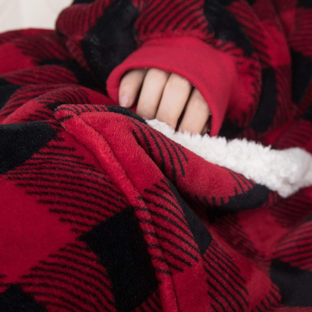 Snugglie - Oversized Filt Hoodie - För Mysiga och Värmande Stunder!