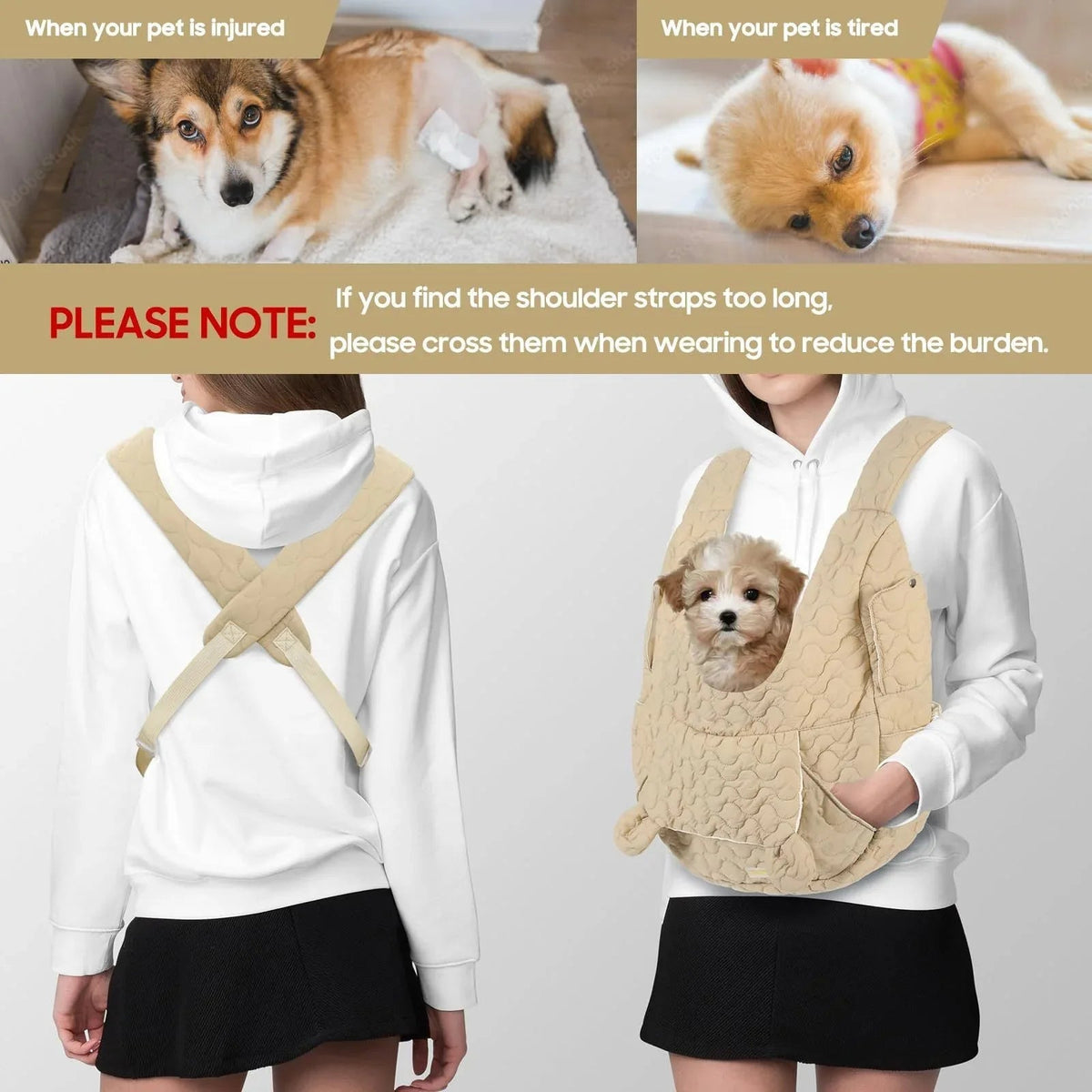 Soft Comfortable Large Capacity Pet Cat Dog Chest Bag