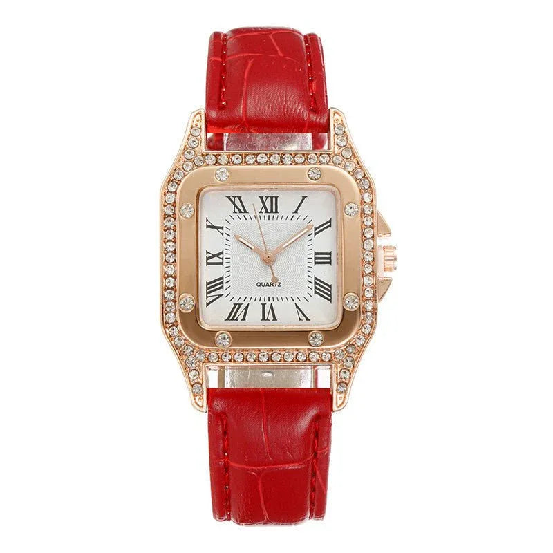 Square Rhinestone Watch For Women