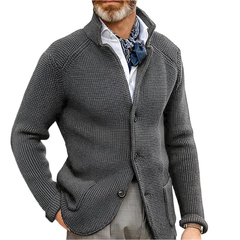 Stand Up Collar Cardigan Men Knitted Sweaters