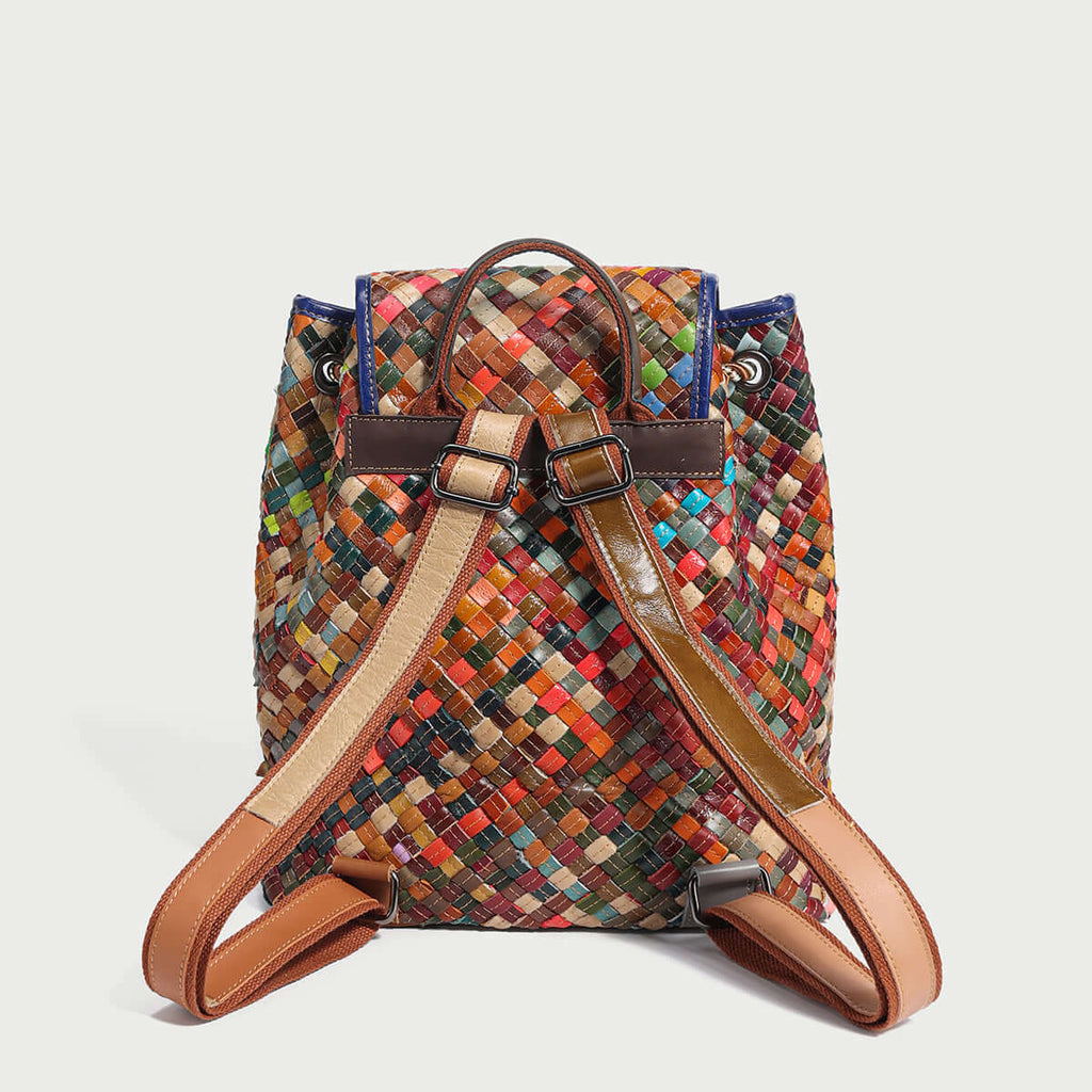 Sunset Everyday Woven Leather Backpack-4