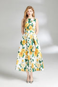 Sunshine Daydream Sleeveless Boat Neck Dress