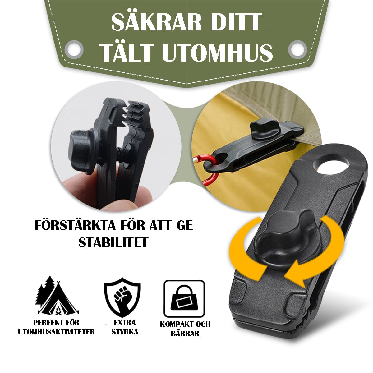 TarpTitan™ - Kraftiga presenningsklämmor