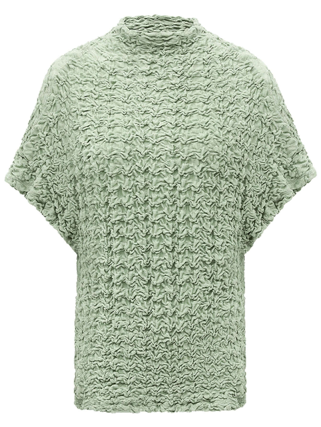 Textured Pleated Knit Batwing Top-3