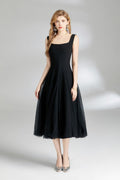 Thick Strap Tulle Puffy Fairy Midi Dress-0