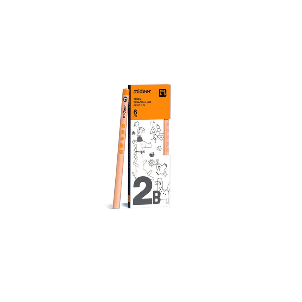 Thick Triangular Pencils - 2B 6pcs-0