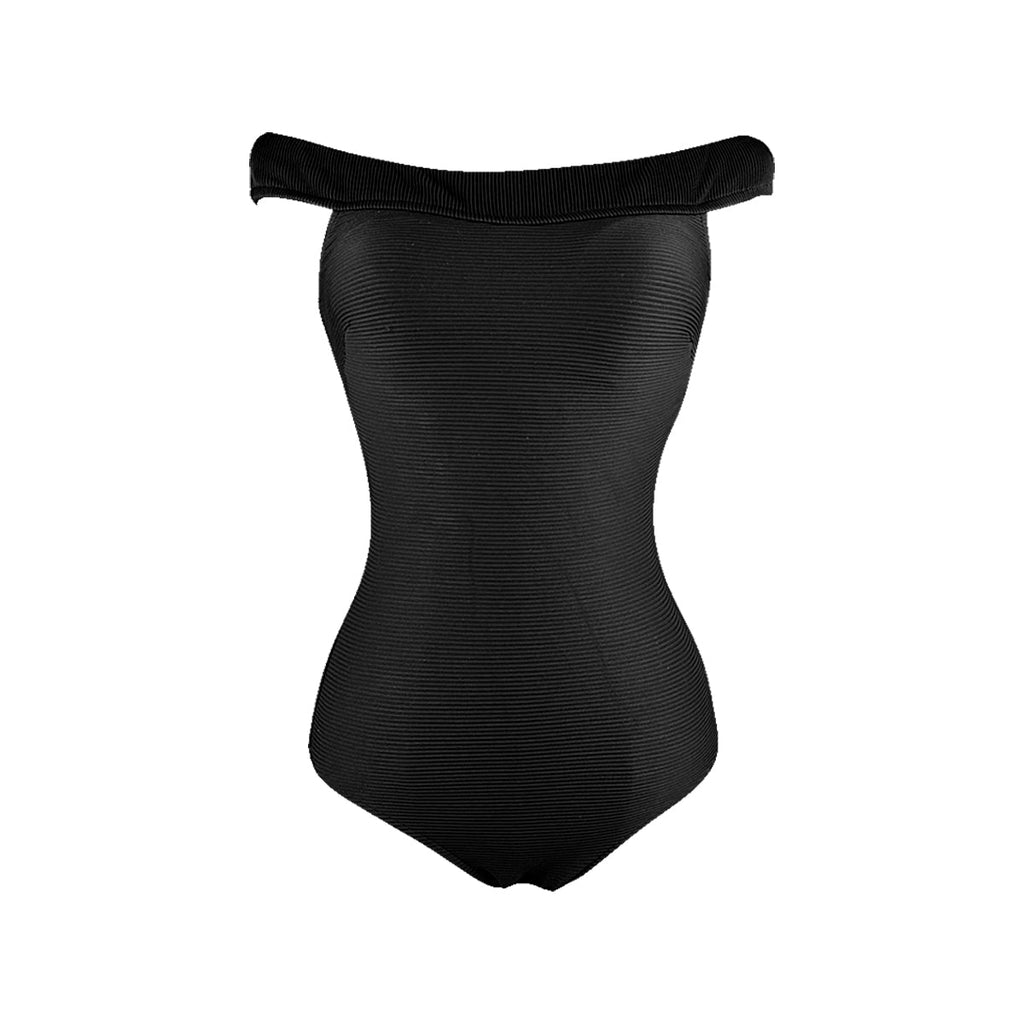 Tummy Control Off Shoulder Swimsuit-3