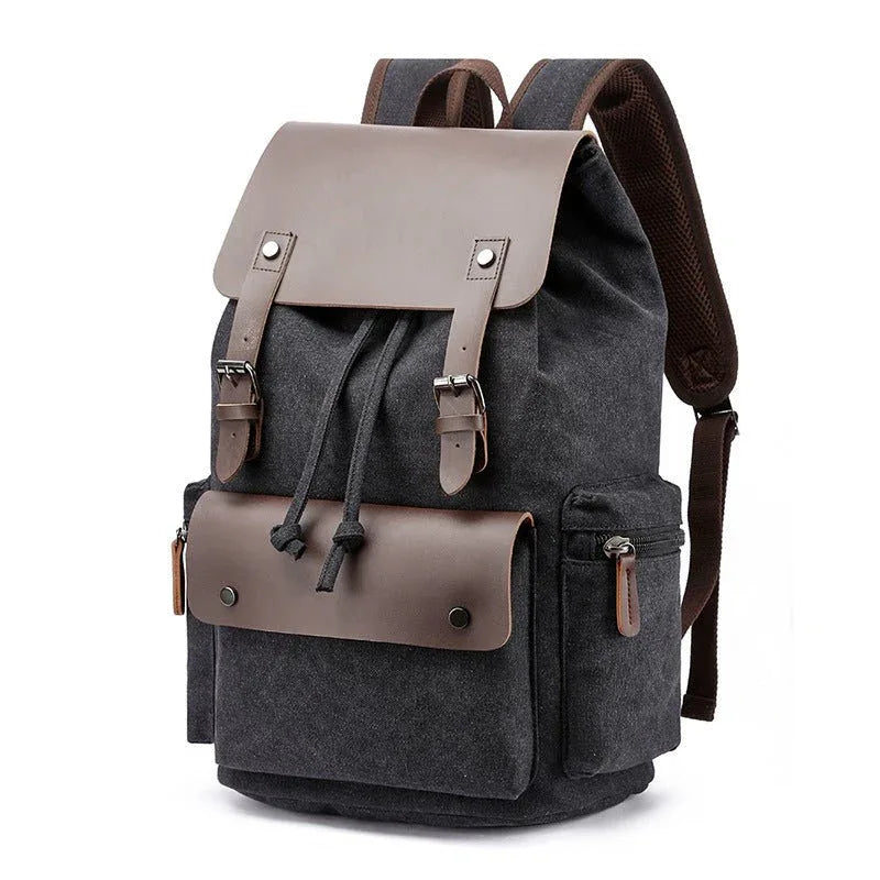 Unisex Casual Business Laptop Bag With Buckle Drawstring Backpack