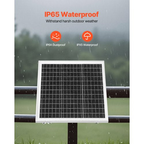 20W 12V Solarpanel-Akku, Solarzellen-Akku mit eingebautem Styropor und Schutz, IP65, geeignet für Mahlen, Pfähle, Gardinen, Gräser (geeignet für 40-mm-68-mm-Stahl) | EU