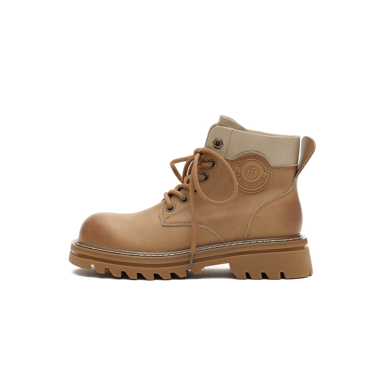 Versatile Round-Toe Lace-Up Platform Martin Boots-1
