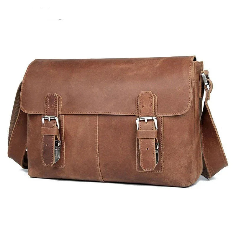 Vintage Leather Crossbody Shoulder Bag For Men