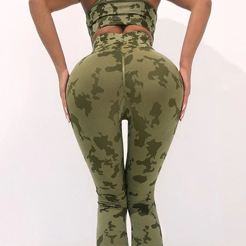 Women's Fitness Camouflage Yoga Pants High Waist Seamless Leggings Butt Lift Tights Gym Exercise Clothing