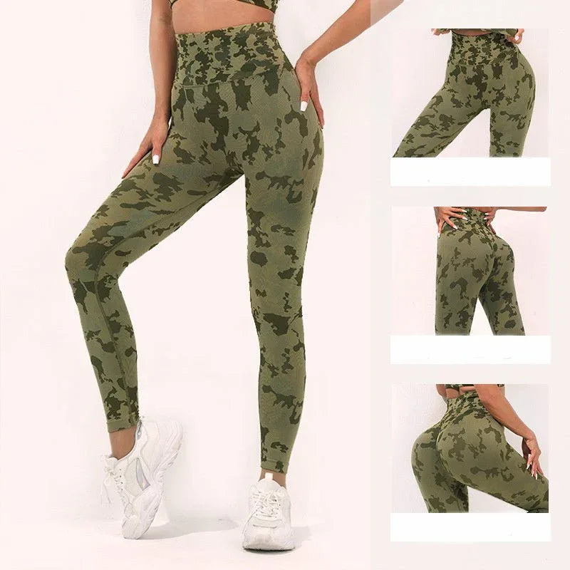 Women's Fitness Camouflage Yoga Pants High Waist Seamless Leggings Butt Lift Tights Gym Exercise Clothing