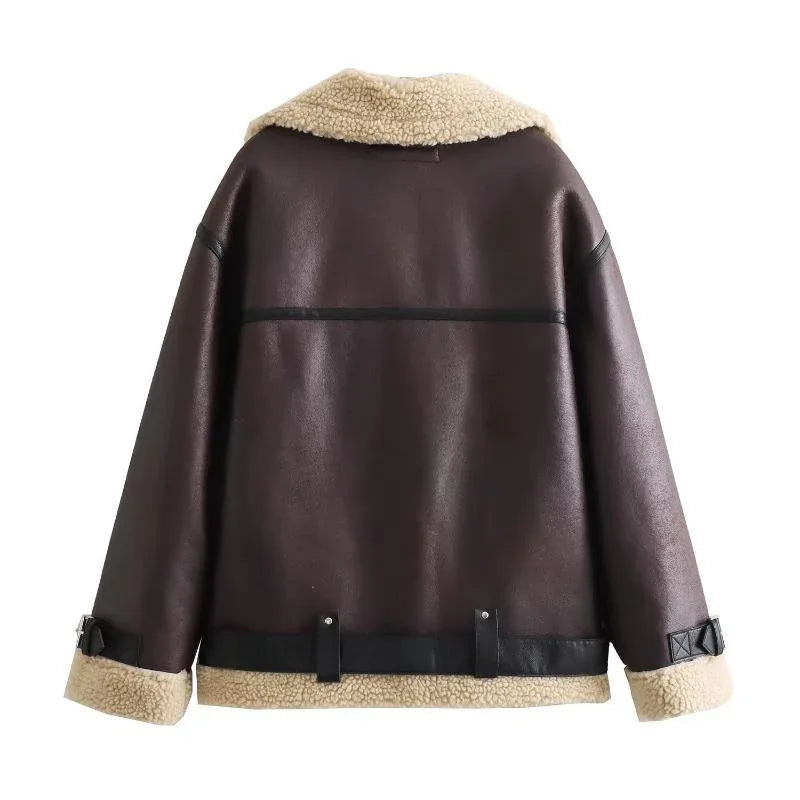 Women's Fur & Leather Jacket