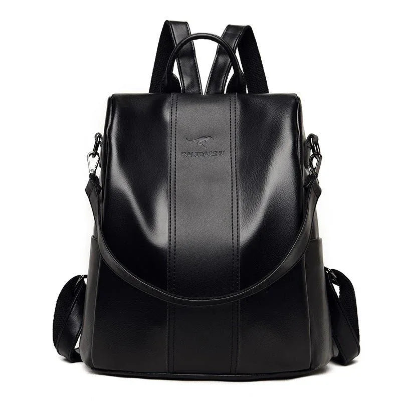 Women's Large Capacity Backpack Soft Leather Travel Bag
