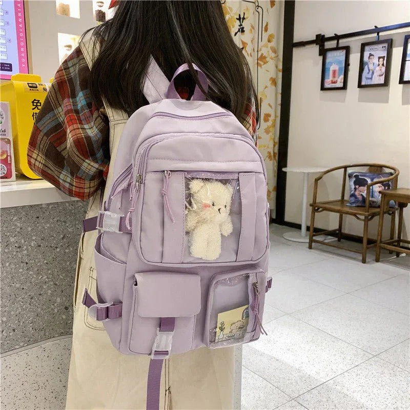 Women's Large-Capacity Transparent Compartments Backpacks