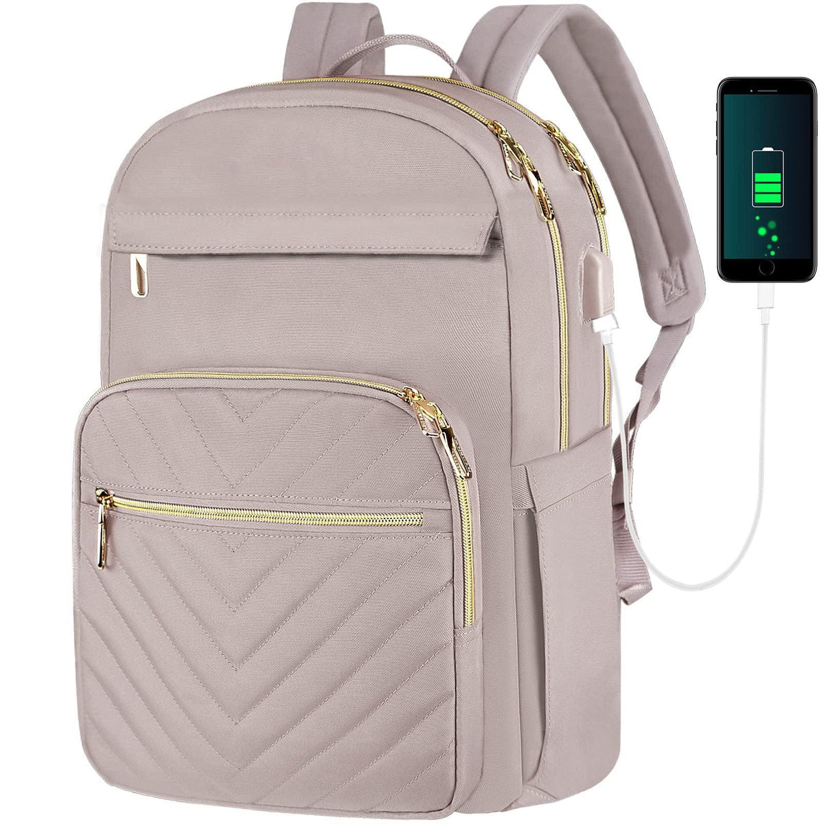 Women's Oxford Cloth USB Charging Business Work School Student Backpack