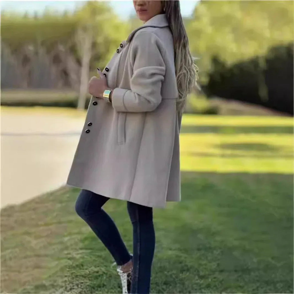 Women's Single-Breasted Fleece Thermal Jacket Coat