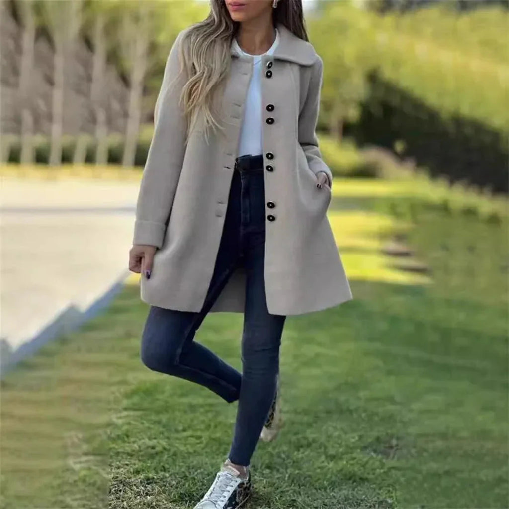 Women's Single-Breasted Fleece Thermal Jacket Coat