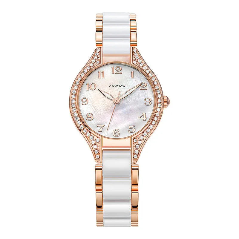 Women's Waterproof Quartz Watch With Luminous Pointers